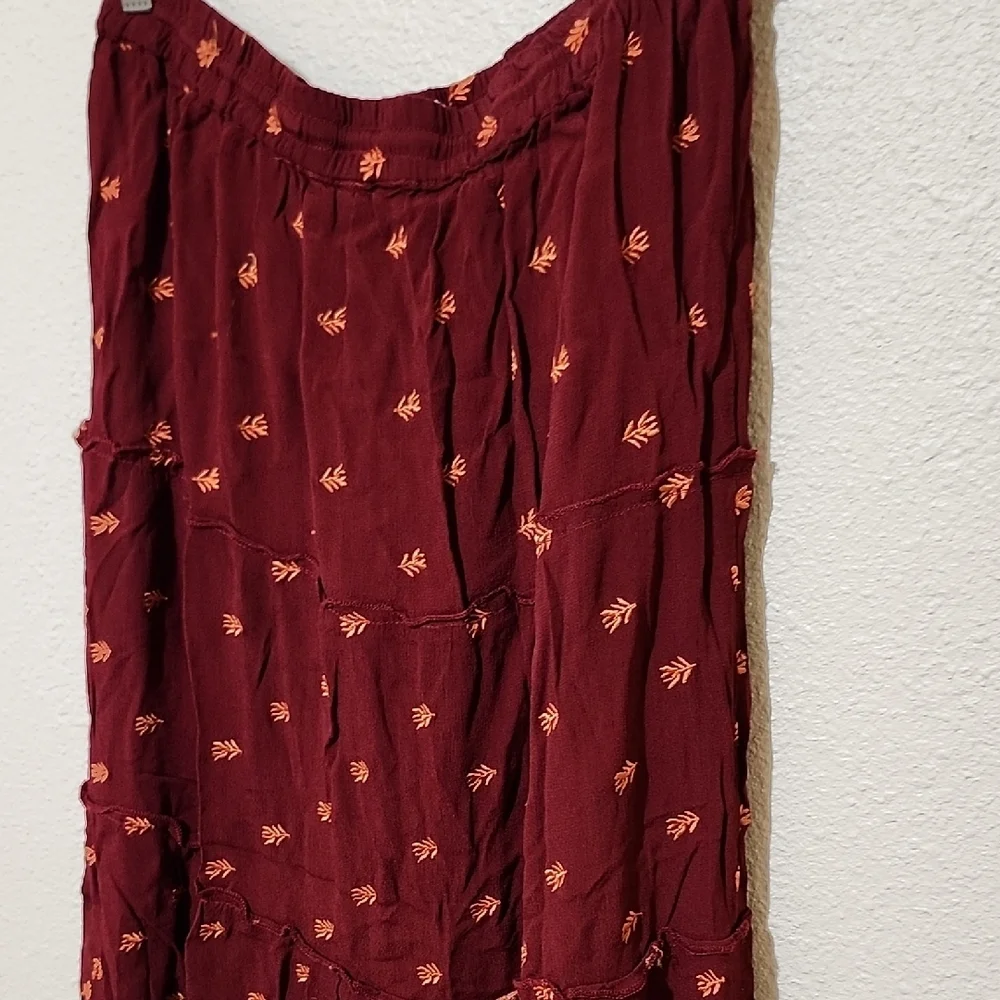 RAGA Red A-Line Midi Skirt with Tie Front - Picture 10 of 12